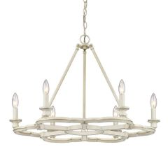 French White 6 Light Chandelier