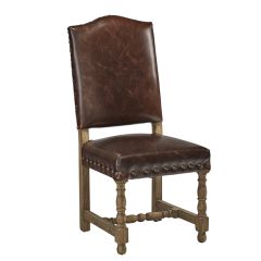 Handsome Leather Madrid Side Chair