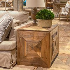 Reclaimed Wood Cube Side Table