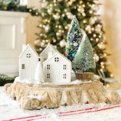 Hand Carved Rustic Pillar Base 17 Inch