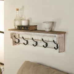 Rustic Wall Hook Shelf