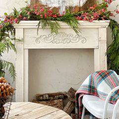 Distressed Fir Wood Mantel