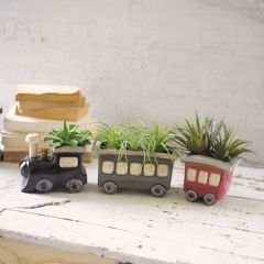 Vintage Inspired Train Planter Set of 3