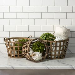 Round Tobacco Baskets Set of 3