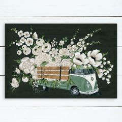 Dark Retro Floral Camper Wall Art
