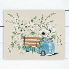 Retro Floral Camper Wall Art
