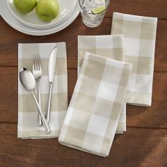 Tan and White Buffalo Check Country Napkins Set of 4