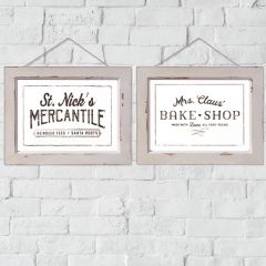 Christmas Kitchen Framed Wall Decor Set 2