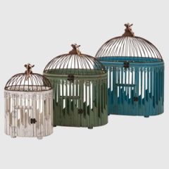 Decorative Colored Bird Cages Set of 3