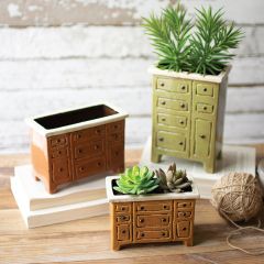 Ceramic Drawer Chest Planter Set of 3