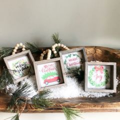 Framed Christmas Ornaments Set of 4