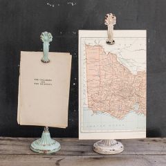 Antiqued Photo Clip Stand Cream