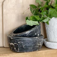 Found Carved Granite Bowl