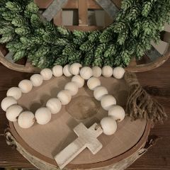 Bead Strand With Cross and Tassel