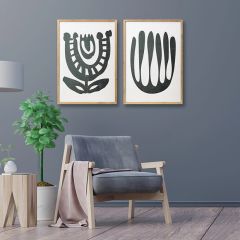 Abstract Floral Print Wall Art Set of 2