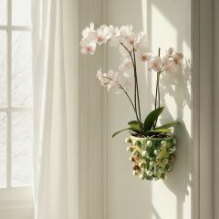 Abstract Glazed Terracotta Wall Planter