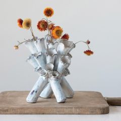 Abstract Stoneware Sculpture Tube Vase