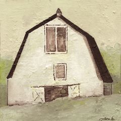 Abstract White Barn Canvas Wall Art