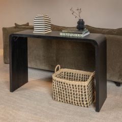 Modern Waterfall Mango Wood Console Table Black
