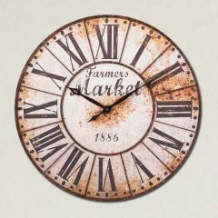 Farmers Market Rustic Wall Clock