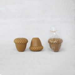 Acorn Shaped Votive Set of 2 Tan
