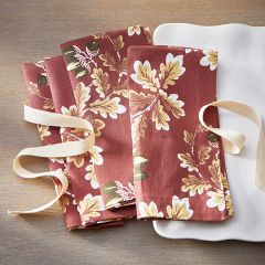 Acorns and Oak Leaves Cotton Napkin Set of 4