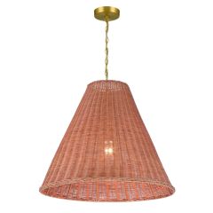 Natural Rattan Taper Pendant Light 23.5 Inch