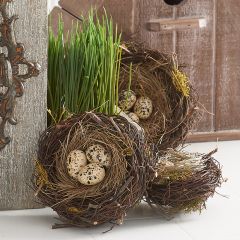 Decorative Twig And Grass Nests Set of 3