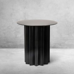 Pleated Metal Accent Table