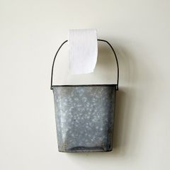 Galvanized Bucket Toilet Paper Holder