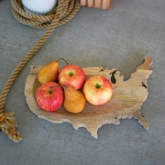 USA Shaped Decorative Wood Platter