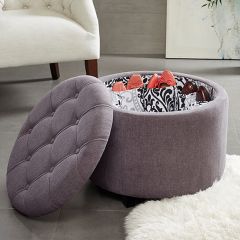 Round Shoe Holder Ottoman