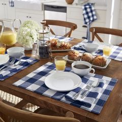 Blue and White Buffalo Check Placemats Set of 4