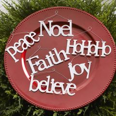 Christmas Message Word Ornaments Set of 6