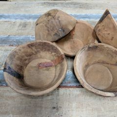 Reclaimed Decorative Bowl With Copper Accents