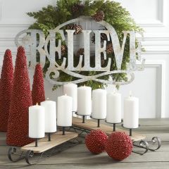 Sleigh Candle Holder Centerpiece Set of 2