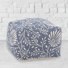 Floral Pattern Pouf Ottoman