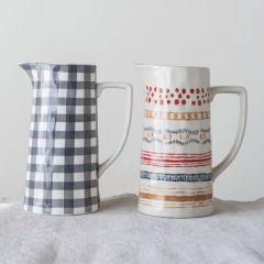 Farmhouse Stripe Stoneware Pitcher