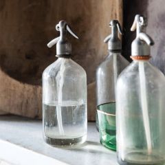 AFH FOUND Unique Vintage Glass Seltzer Bottle Set of 3
