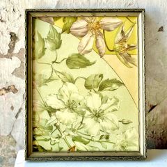 AFH True Vintage Antique Framed Floral On Fine Cotton Rag Paper