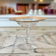 AFH True Vintage Glass Compote With Gold Accents
