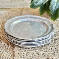 AFH True Vintage Pewter Plates Set of 6