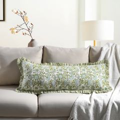 Agate Green Ruffle Cotton Sham Cover