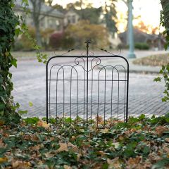 Aged Black Metal Garden Gate With Fleur De Lis