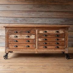 Aged Crafters Work Station On Casters