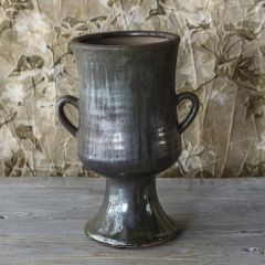 Aged Dripped Glazed Urn