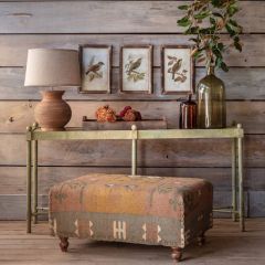Aged Faux Bamboo Console Table