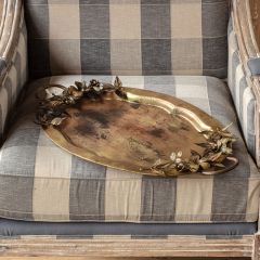 Aged Gold Tray With Jewel Accents