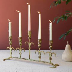 Aged Green Patina Five Taper Candelabra