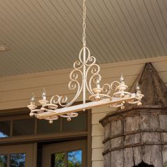 Aged Iron Filigree 8 Light Chandelier